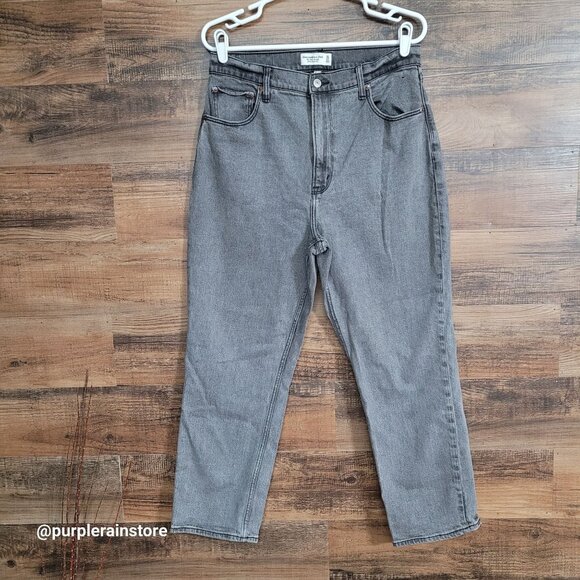 Abercrombie & Fitch Jeans 12 Curve Love Ankle Straight Ultra High Rise Charcoal - Picture 1 of 10